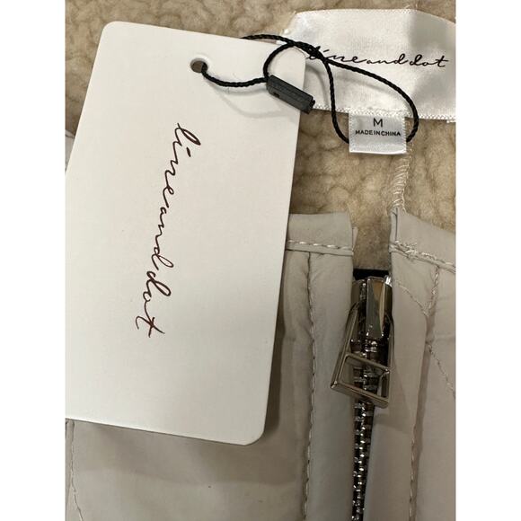 Line + Dot Milan Padded Sherpa Jacket Neutral/Cream Medium NWT Urban Outfitters - Picture 8 of 16